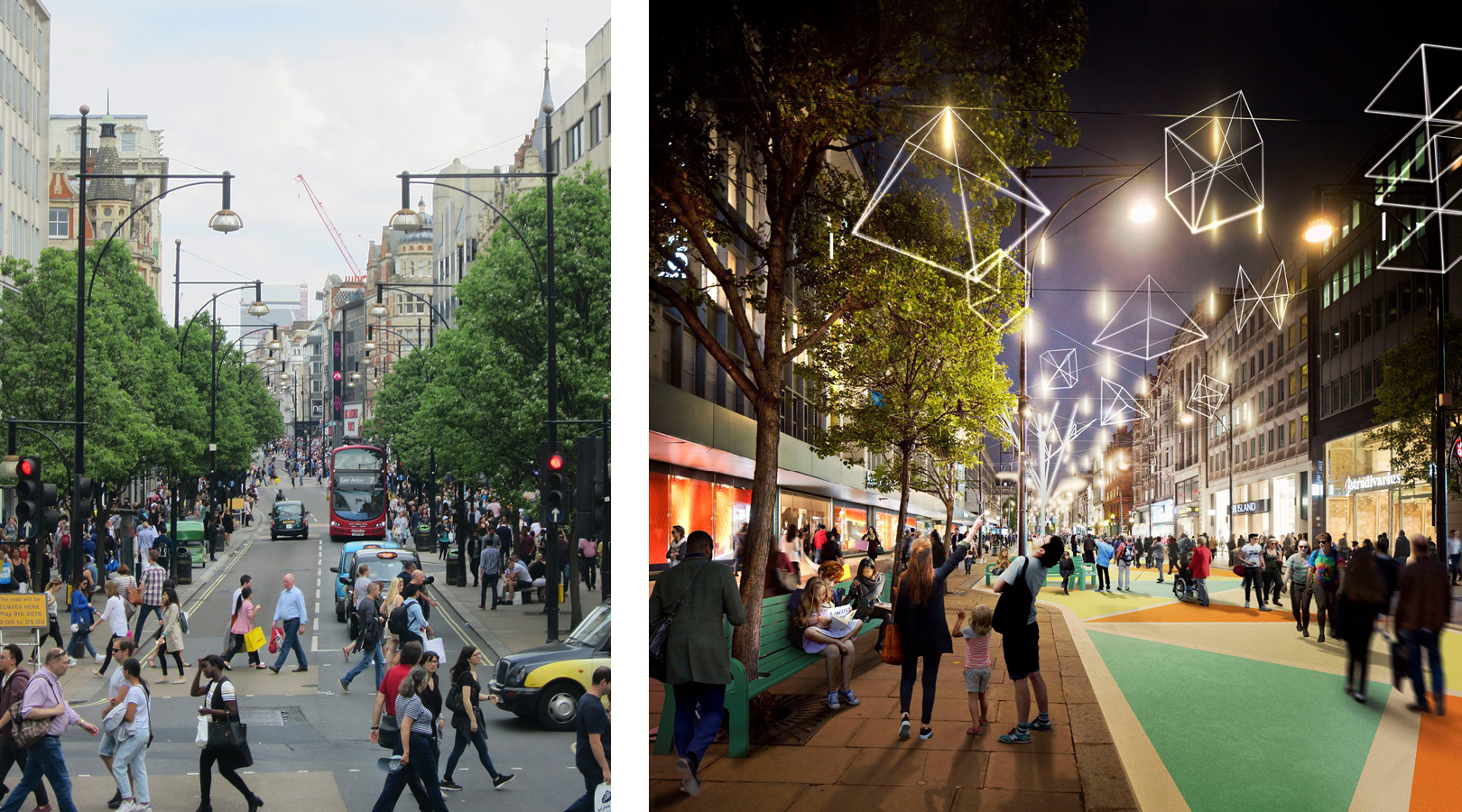 Oxford Street now and then