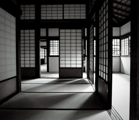 Japanese interior with shoji Japanese interior with shoji